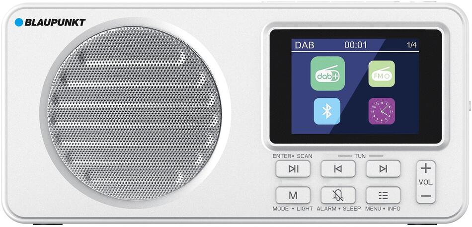 Rádio BLAUPUNKT DR6WH, 2.4" LCD, DAB+, FM, RDS, Bluetooth, bílý