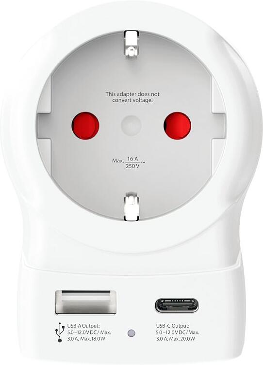 Cestovní adaptér SKROSS s USB A+C 20W do Spojených států, typ B
