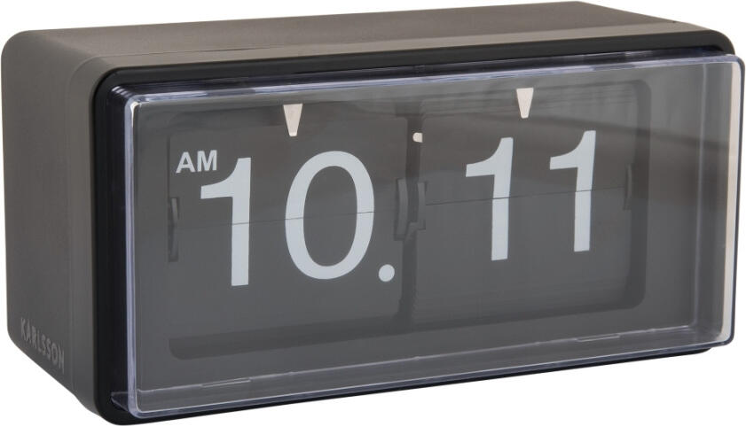Designové nástěnné-stolní překlápěcí hodiny 6055BK Karlsson 20cm