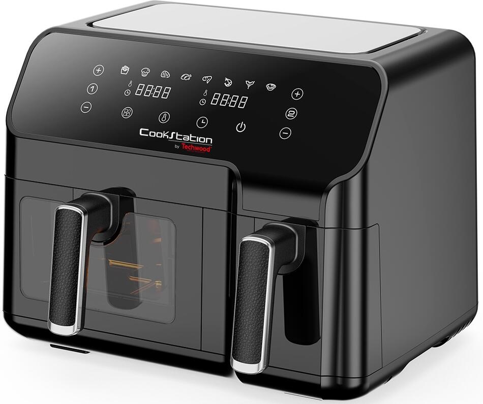 Dvojitá horkovzdušná fritéza Techwood CS927, černá