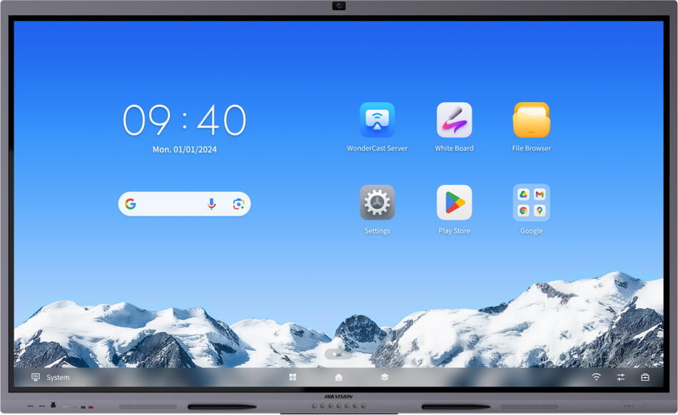HIKVISION interaktivní dotykový panel 65", 4K, Android 14, 8GB,128G,480nit,50 points, USB, HDMI, Wifi ,BT, kamera, EDLA (DS-D5C65RB/B2L)