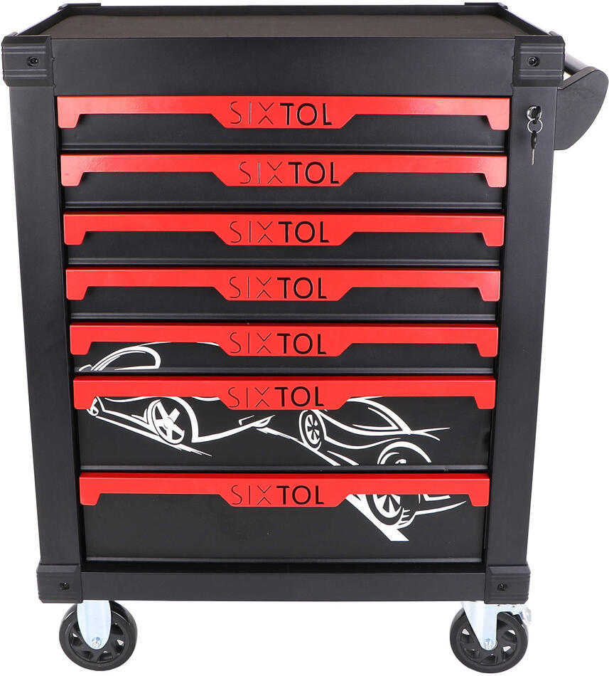 Dílenský vozík na nářadí MECHANIC TROLLEY KEVIN, 7 šuplíků SIXTOL