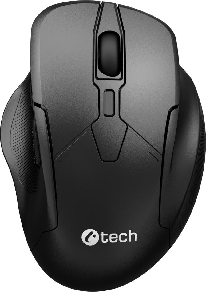 Myš C-TECH WLM-17 Dual mode, bezdrátová, BT5.0 + 2,4GHz, 1600DPI, 6 tlačítek, USB nano receiver, černá