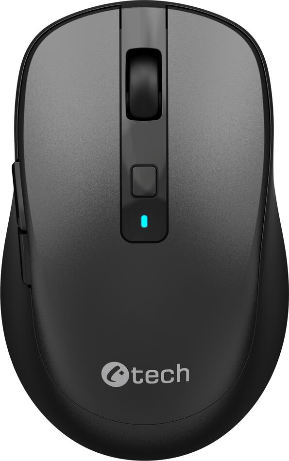Myš C-TECH WLM-19 Dual mode, bezdrátová, BT5.0 + 2,4GHz, 1600DPI, 6 tlačítek, USB nano receiver, černá