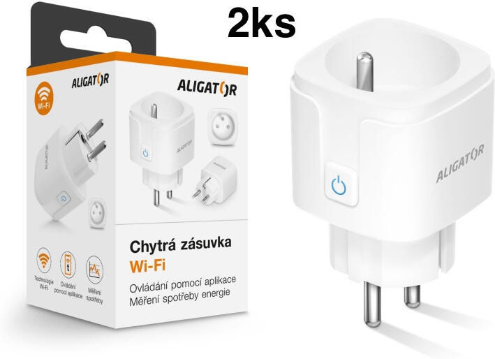 SADA Chytrých zásuvek Aligator Wi-Fi - 2ks
