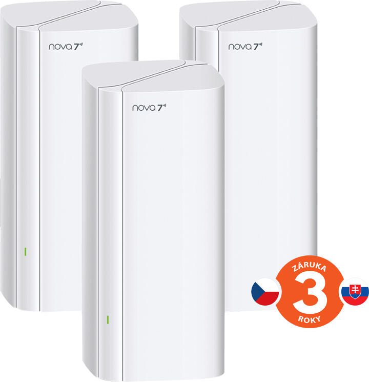 Tenda Nova EE3 Pro (3-pack) WiFi 7 BE3600 Mesh Gigabit system, router, 9x GLAN/GWAN, VPN, CZ app (75012036)