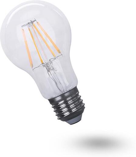 Žárovka LED E27 8W A60 bílá teplá filamentová GETI