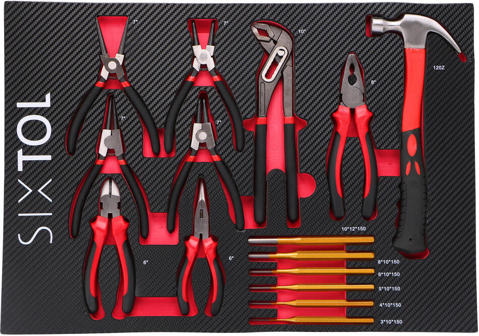 Modul s nářadím do dílenského vozíku MECHANIC TOOL TRAY 4, 15ks SIXTOL