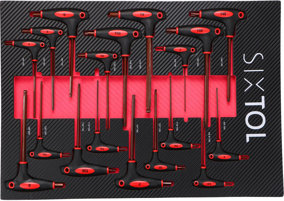 Modul s nářadím do dílenského vozíku MECHANIC TOOL TRAY 5, 18ks SIXTOL