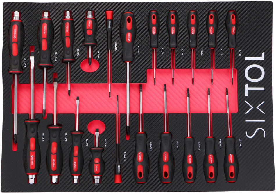 Modul s nářadím do dílenského vozíku MECHANIC TOOL TRAY 8, 21ks SIXTOL