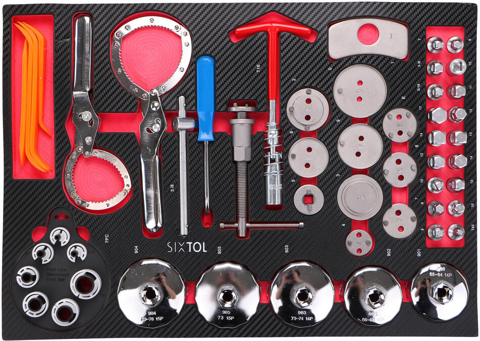 Modul s nářadím do dílenského vozíku Sixtol MECHANIC TOOL TRAY 10, 52ks