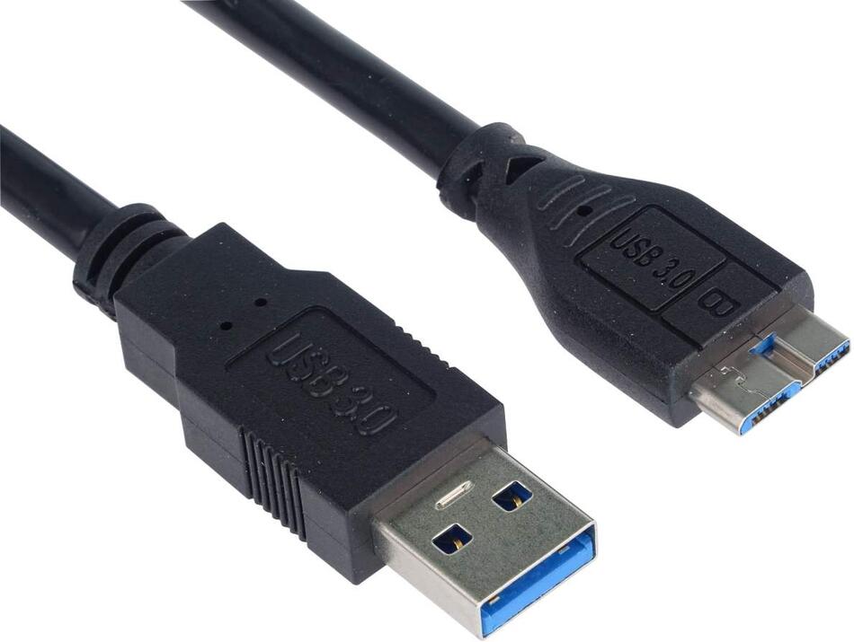 Kabel PremiumCord USB 3.0 - Micro USB 3.0 M/M 1m, černý