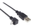 Kabel PremiumCord USB 2.0 - Micro USB 2.0 M/M 1m, lomený 90° Micro USB konektor, černý