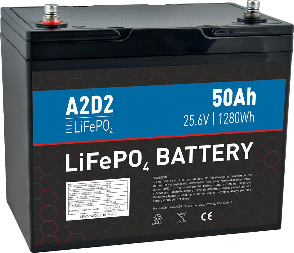 Baterie Avacom A2D2 - LiFePO4 25,6V 50Ah M8