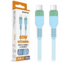 Datový kabel ALIGATOR SoftPastels 3A 65W, USB-C/USB-C, modrý