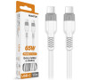 Datový kabel ALIGATOR SoftPastels 3A 65W, USB-C/USB-C, bílý