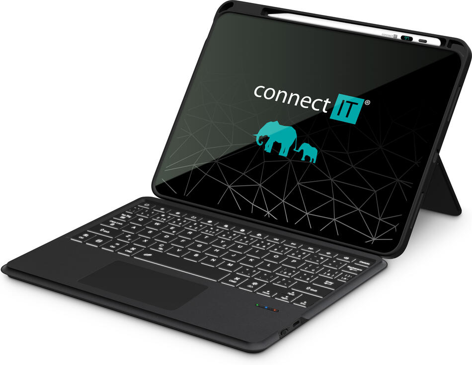 CONNECT IT TabCase podsvícená bezdrátová klávesnice s pouzdrem pro iPad 10.9" ČERNÁ (CKB-2030-CS)