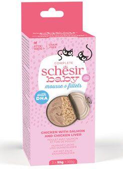 Schesir Cat konz. Baby Mix Texture kuře/losos 3x55g
