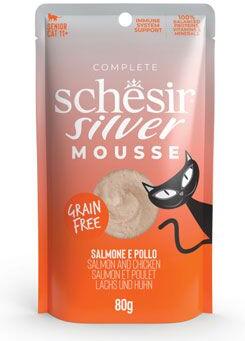 Schesir Cat kapsa Silver Senior losos/kuře pěna 80g