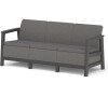 KETER SCANDI LINEA 3 SEATER SOFA - Carbon Grey/Grafit