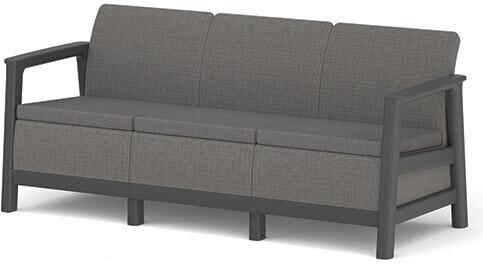 KETER SCANDI LINEA 3 SEATER SOFA - Carbon Grey/Grafit