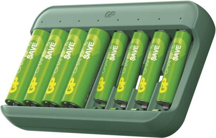 Nabíječka baterií GP Charge & save E822 + 4×AA 1300 mAh + 4×AAA 650 mAh (B58829)