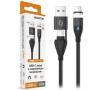 Datový kabel ALIGATOR MAGNETIC 3A 65W, USB-C+USB/USB-C 1,5m