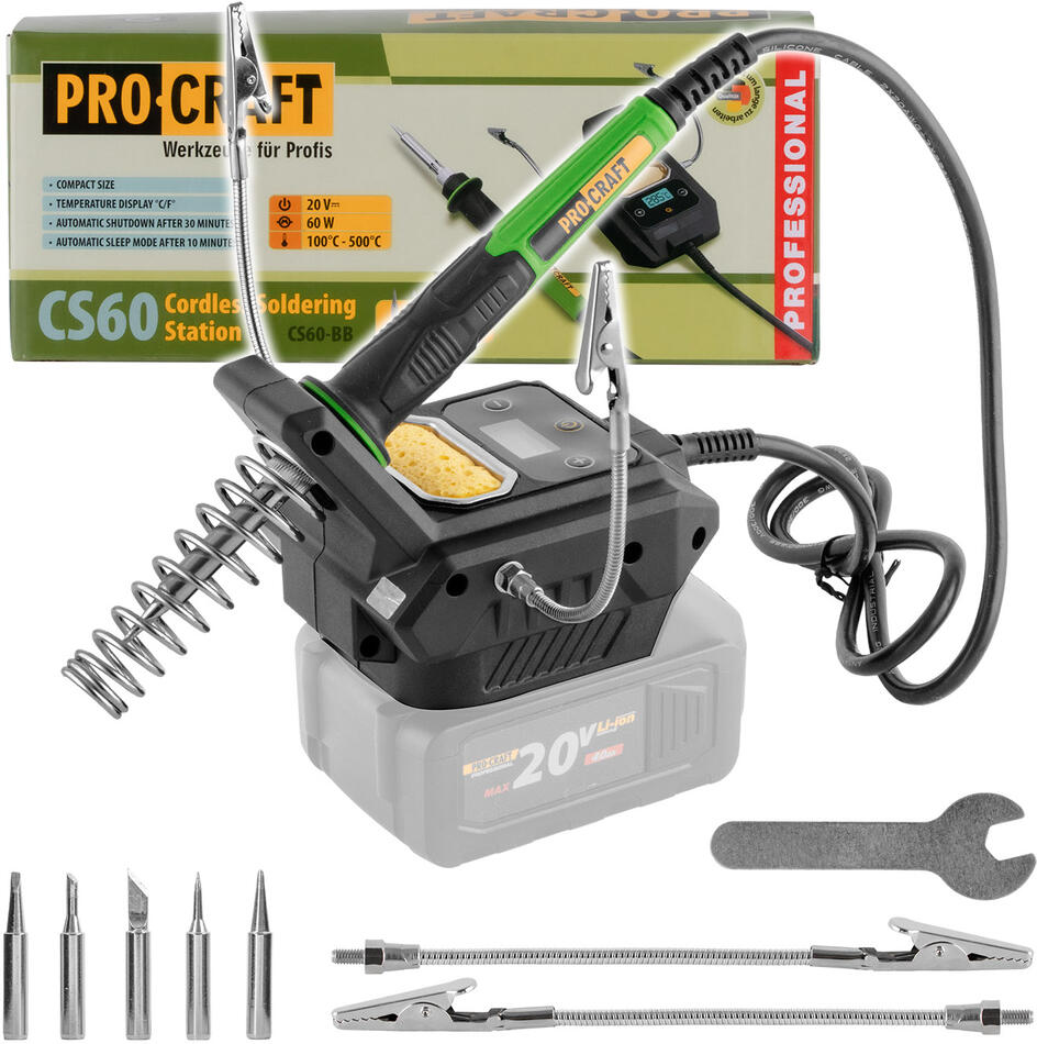 Aku pájecí stanice Procraft CS60bb (bez baterie a nabíječky) / CS60-BB