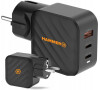 Nabíječka do sítě Hammer RapidCharge 65W, 1xUSB, 2xUSB-C černá