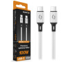 Datový kabel ALIGATOR PREMIUM 5A 100W, USB-C/USB-C, bílý