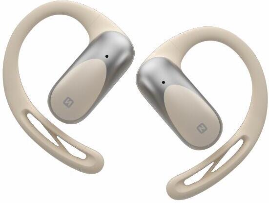 Bezdrátová TWS sluchátka Swissten na běhání open ear, béžová