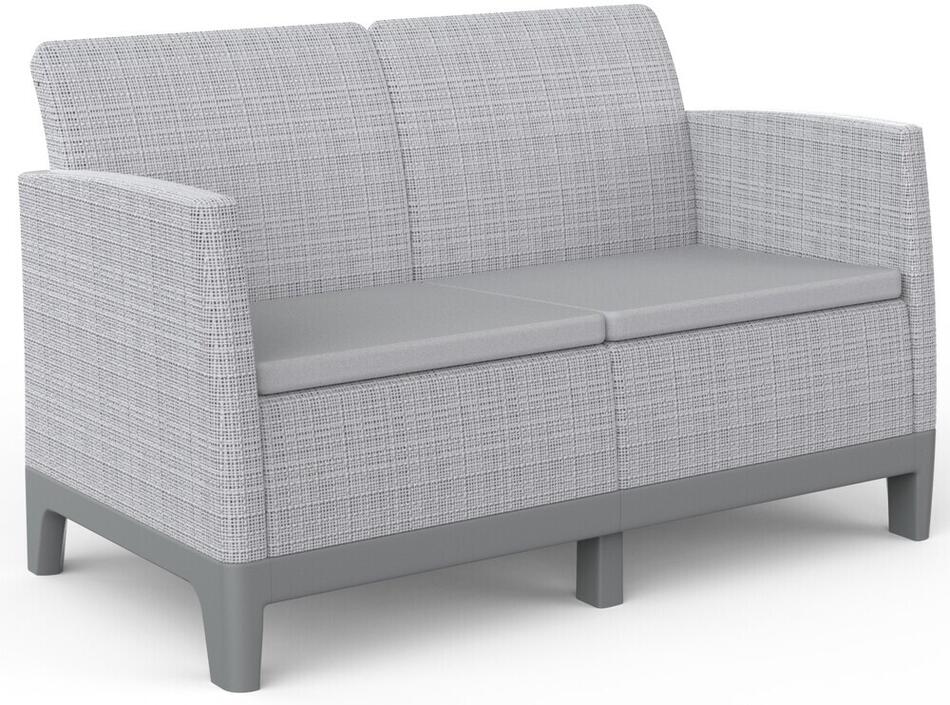 KETER SCANDI FORMA 2 SEATER SOFA - Ash grey/Storm grey