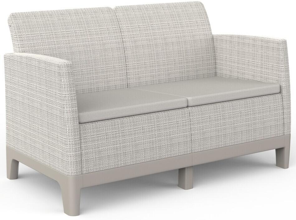 KETER SCANDI FORMA 2 SEATER SOFA - Pebble grey/Soft biege