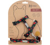 Amiplay Kšíry pro kočku s vodítkem BeHappyCat Cherry - S