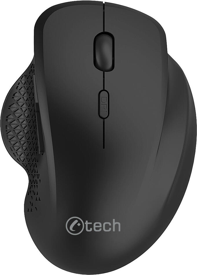 Myš C-TECH WLM-14BK Dual mode, bezdrátová, BT5.0 + 2,4GHz, 1600DPI, 6 tlačítek, USB nano receiver, černá