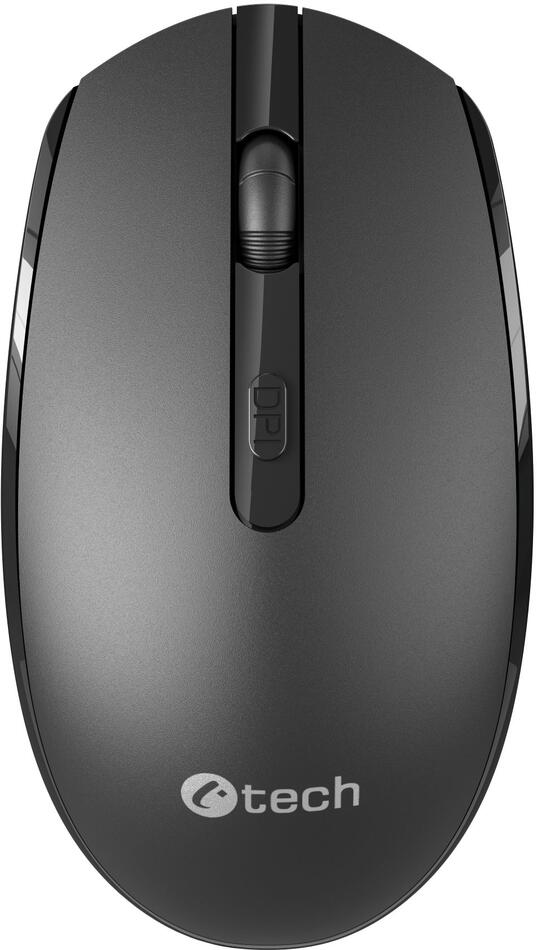 Myš C-TECH WLM-15 Dual mode, bezdrátová, BT5.0 + 2,4GHz, 1600DPI, 6 tlačítek, USB nano receiver, černá