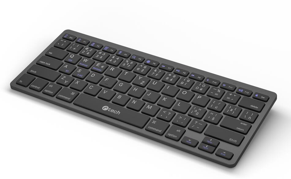 Bezdrátová klávesnice C-Tech KB-120S Dual mode, CZ/SK, černá