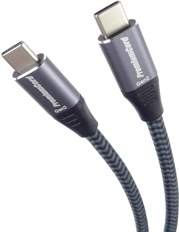 PREMIUMCORD USB-C kabel ( USB 3.2 GEN 2x2, 5A, 100W, 10Gbit/s ) černý 5m (ku31cr5)