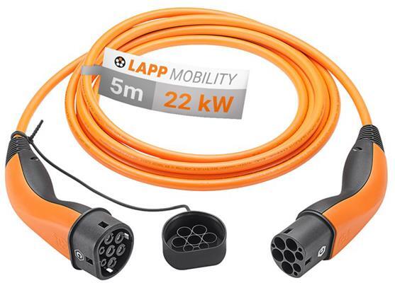 Nabíjecí kabel LAPP 61789 typ 2 22kW 32A 3 fáze 5 m