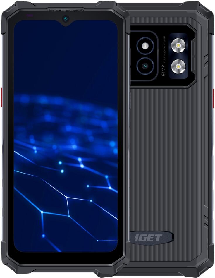 iGET T2 8 + 256 Black - odolný mobilní telefon (84008202)