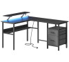 Pc stůl 150x120cm, mdf, černá, APC-E1395 BK Autronic