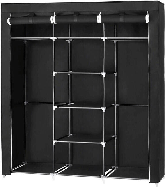 Věšák 150x45x175cm, kov, černá, AST-E1012 BK Autronic