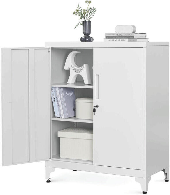 Komoda 80x40x90cm, kov, bílá, AUS-E1113 WT Autronic