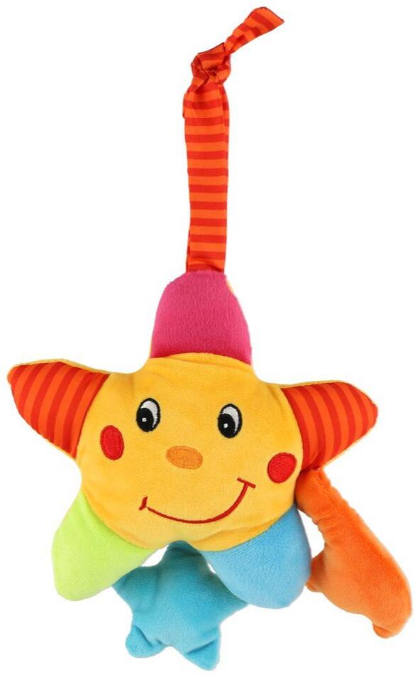 Teddies Hvězda natahovací hrací strojek plyš 18x18cm v sáčku 3m+