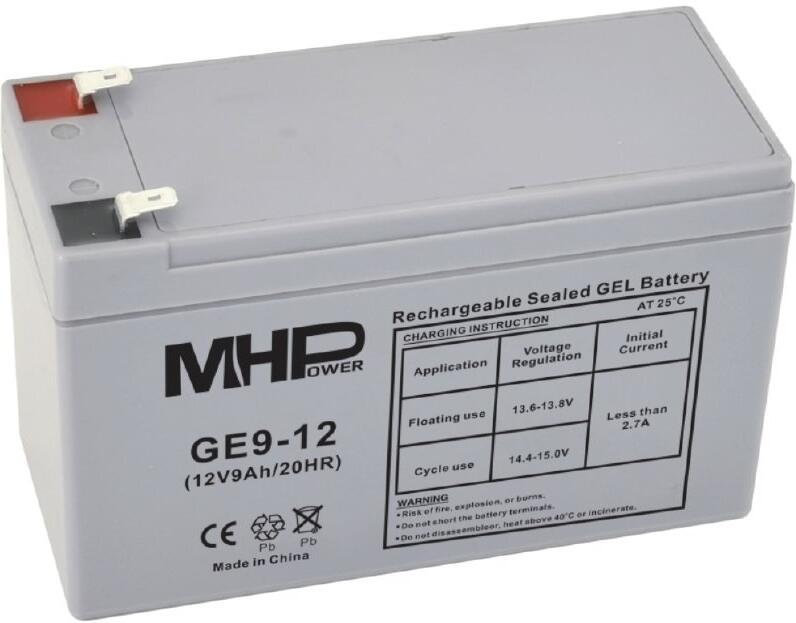 Baterie MHPower GE9-12 GEL, 12V/9Ah, F2, Deep Cycle