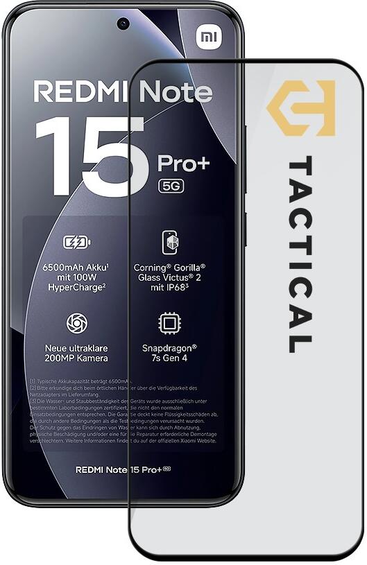 Tactical Glass Shield 5D sklo pro Xiaomi Redmi Note 15 Pro+ 4G/5G Black