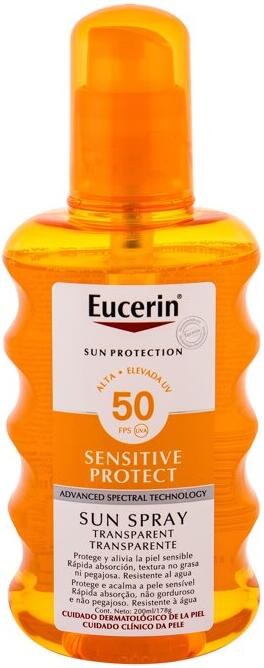 Opalovací přípravek na tělo Eucerin Sun Sensitive Protect Sun Spray Transparent, 200 ml (SPF50)