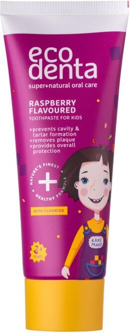 Zubní pasta Ecodenta Super+Natural Oral Care Raspberry, 75 ml