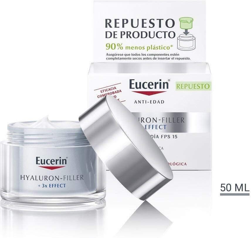 Denní pleťový krém Eucerin Hyaluron-Filler + 3x Effect Day Care, 50 ml (SPF15)