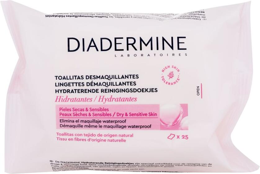 Čisticí ubrousky Diadermine Hydrating Cleansing Wipes, 25 ml